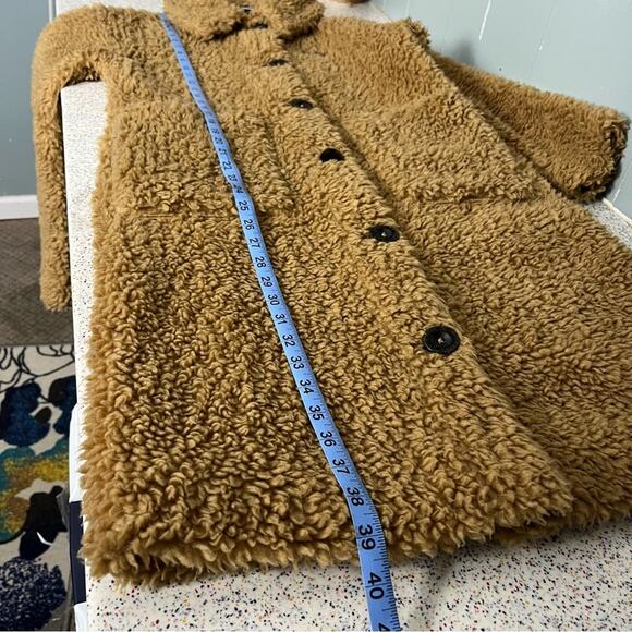 Patagonia Recycled High-Pile Fleece Long Teddy Coat Jacket Brown Tan Size Small - Picture 16 of 16